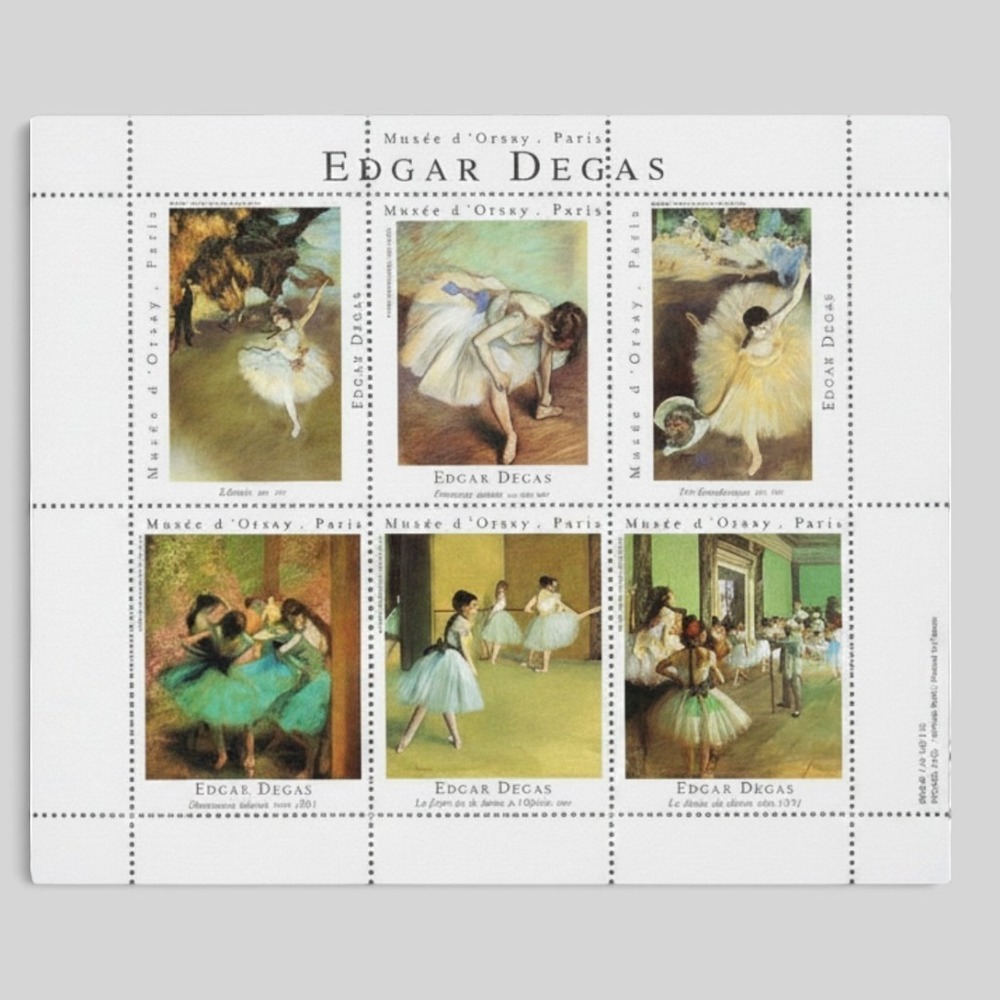 Musée d'Orsay Edgar Degas Ballerina Stamp Sheet Multicolor Excellent Art Decor